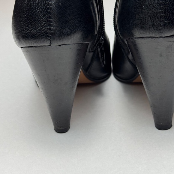 L'Intervalle Black Leather Mid-height 3.5" Cone Heel Boot, Women's Size 6.5 / 37 - Picture 9 of 14
